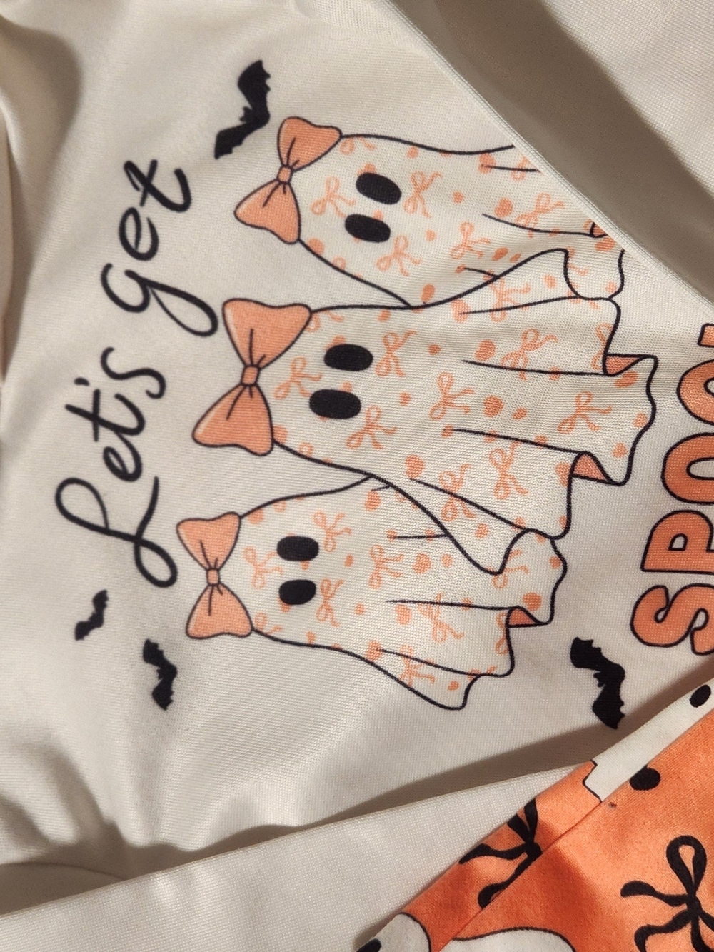 SHEIN White and Orange Halloween Ghosts Kids Set